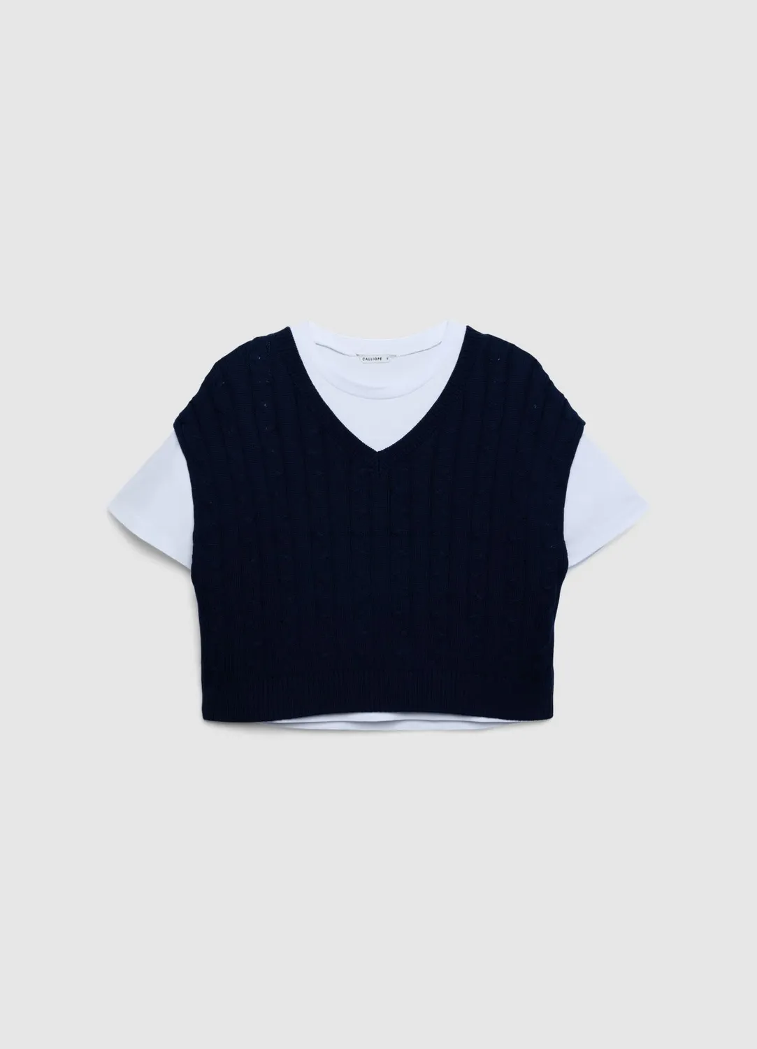 Calliope t-shirt gilet tressé femme uni