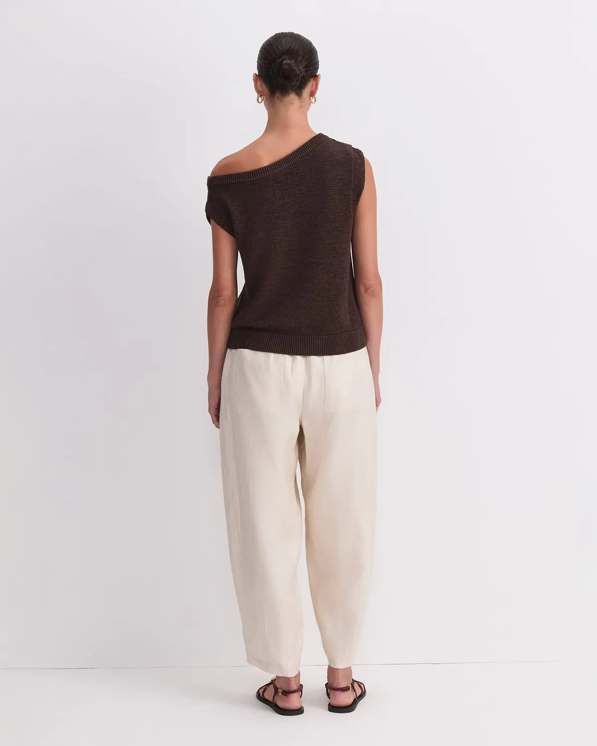 Sportscraft Josie Asymmetric Knit pull col ouvert coton