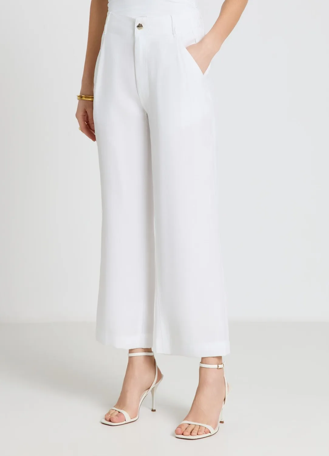 Calliope pantalon wide leg femme uni taille elastique