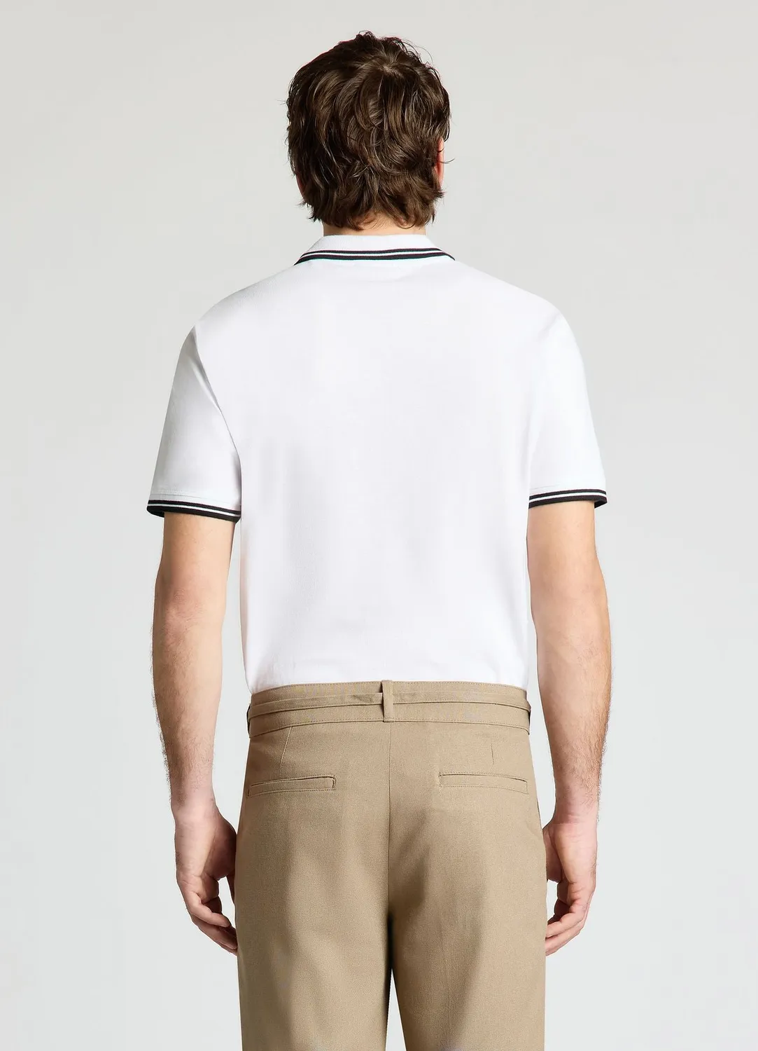Calliope polo homme uni rayures col régulier coton