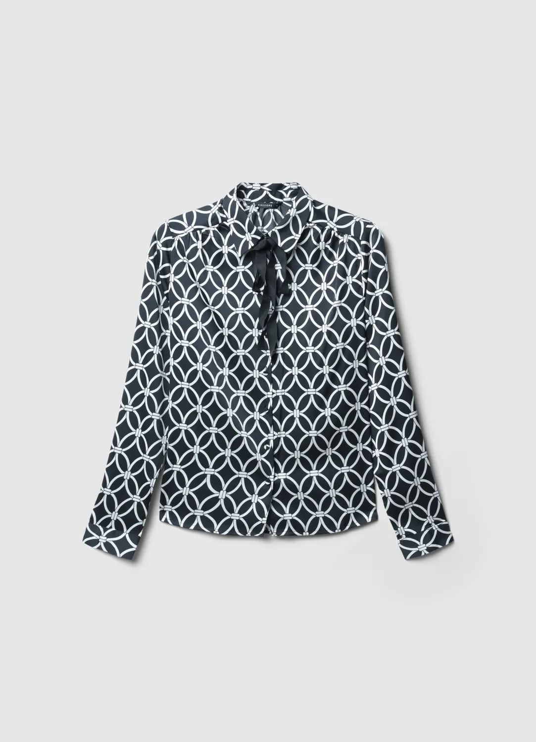 Calliope chemise satin imprimé lavallière femme