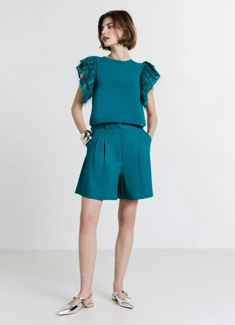 Calliope volant t-shirt coton manches volants