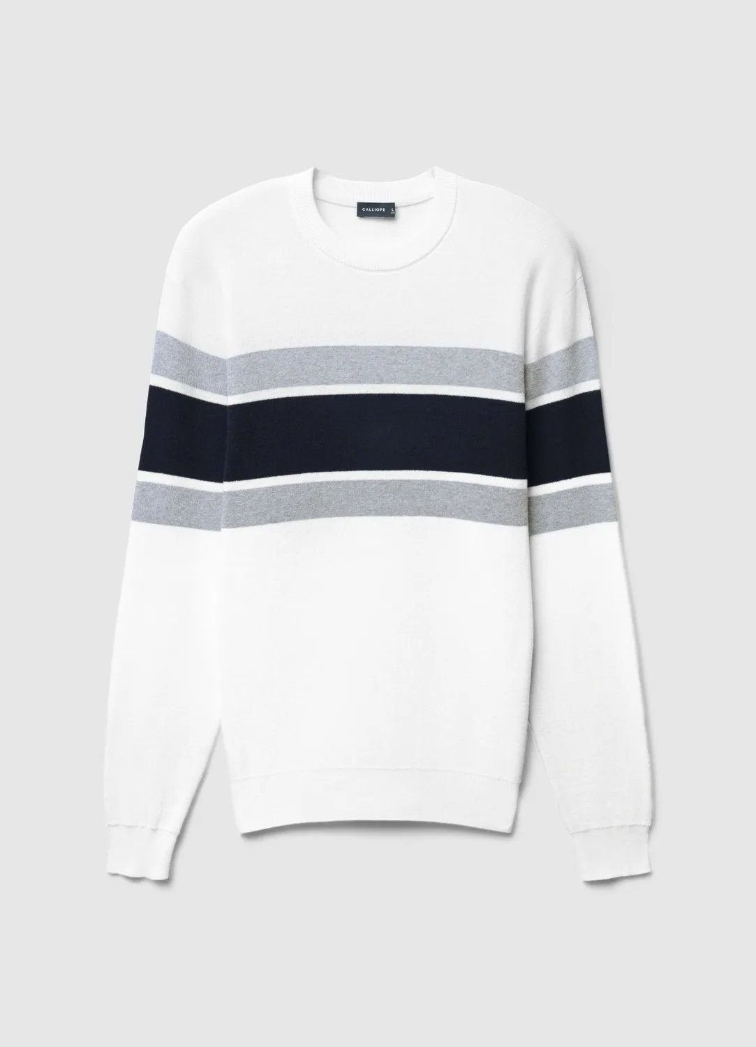 Calliope pull col rond à rayures homme taille L