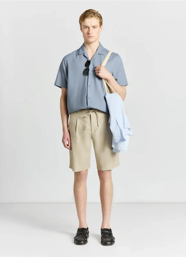 Calliope Bowling chemise homme lin manches courtes relaxed