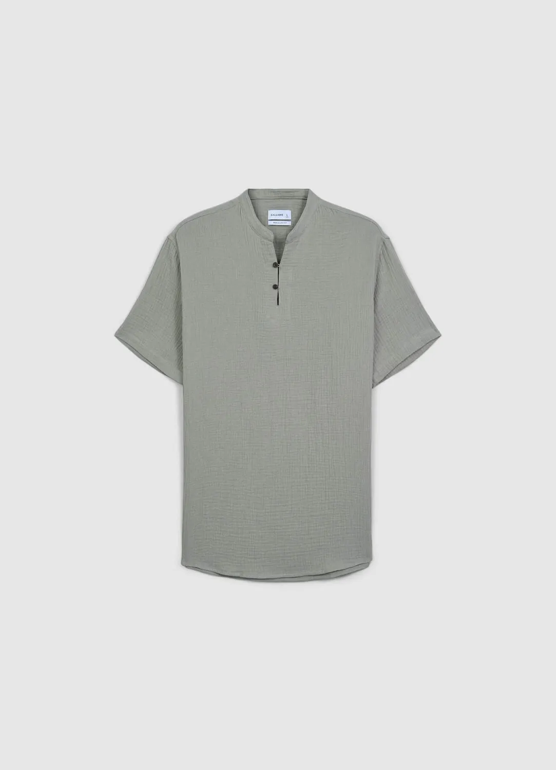 Calliope Chemise homme manches courtes coton gaufré