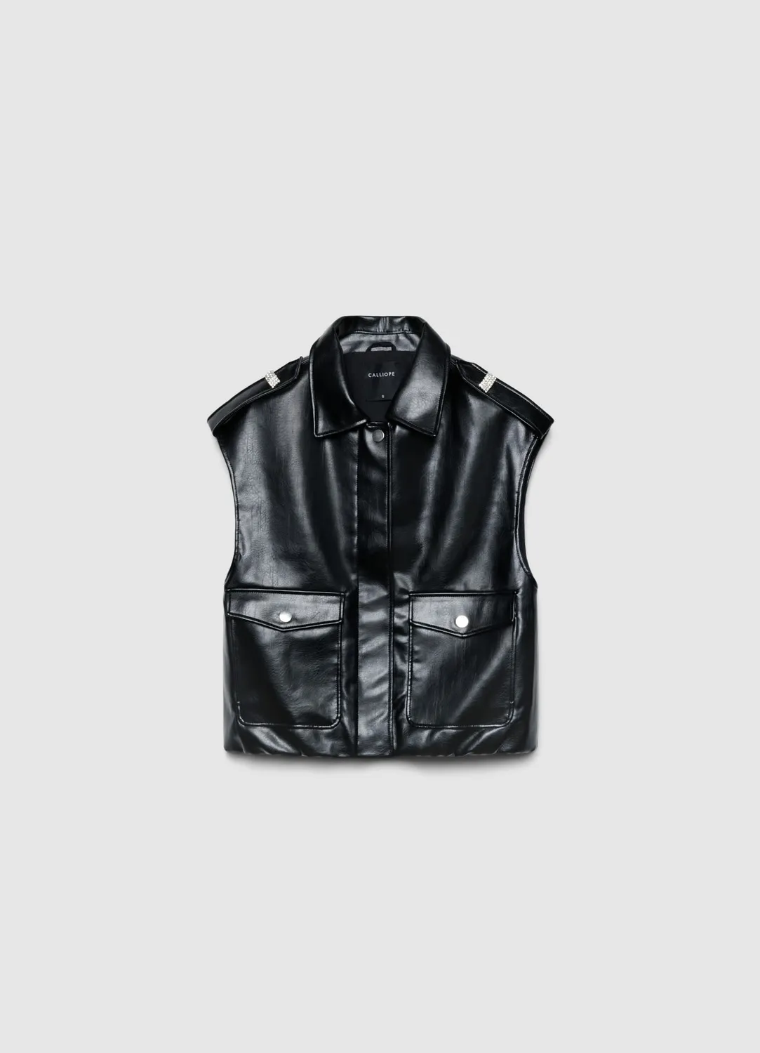 Calliope gilet sans manches femme applis bijou
