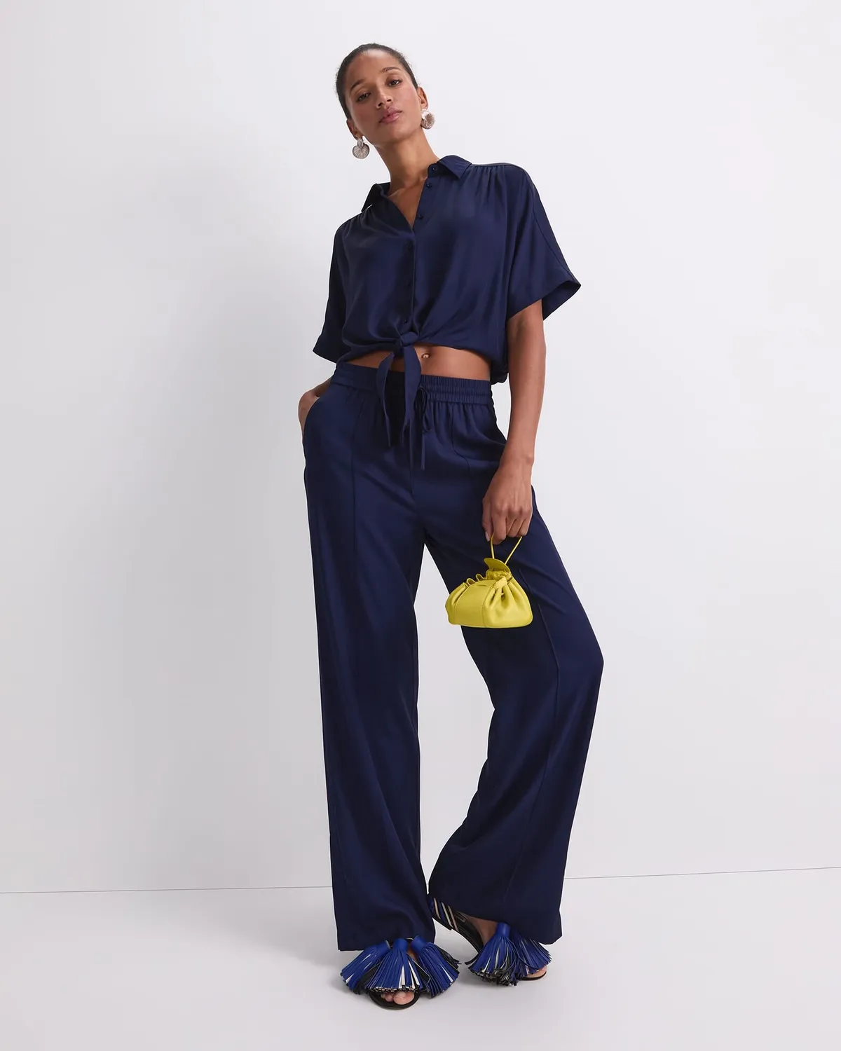 Sportscraft Meryem blouse nouée devant manches courtes