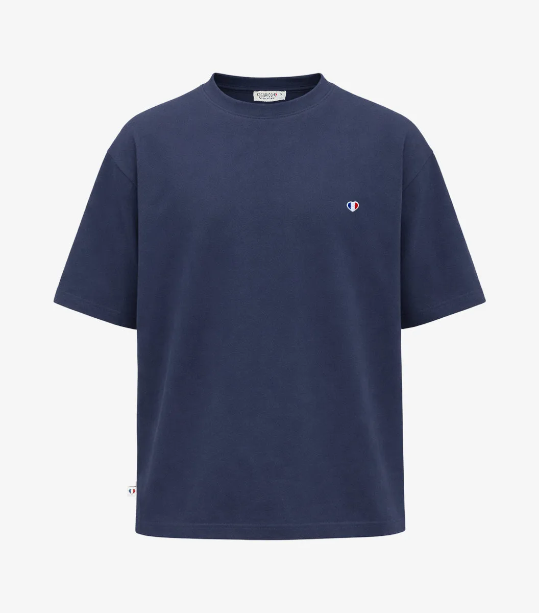 Cocorico Iconique t-shirt oversize homme bleu jean coton