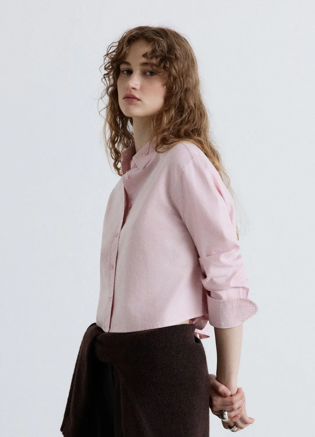 Calliope chemise crop oxford femme unie