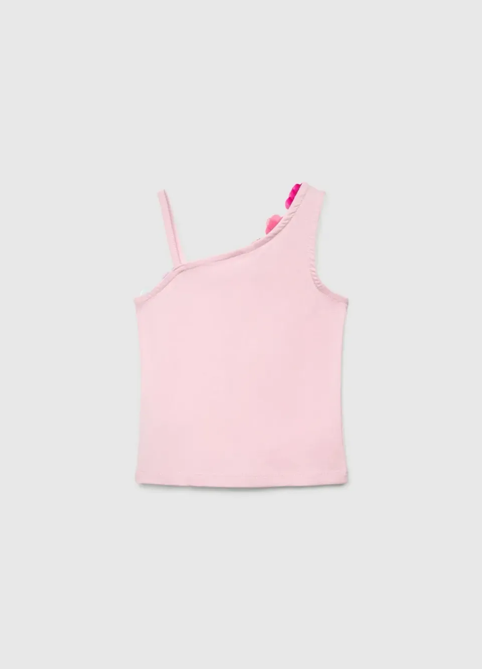 Calliope top une épaule fille fleurs appliquées