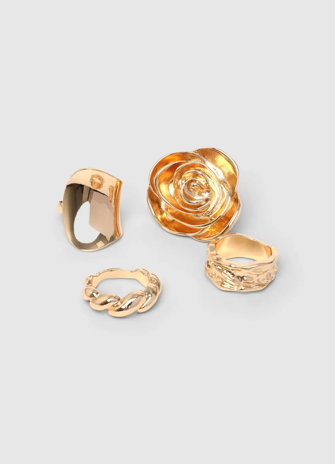 Calliope Bold lot 4 bagues femme assorties brillantes