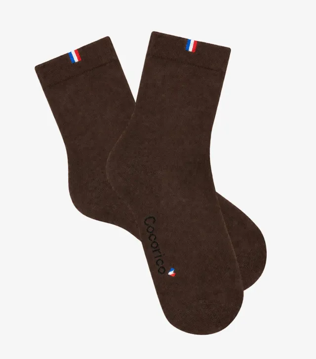 Cocorico Chaussettes femme marron coton 36/41