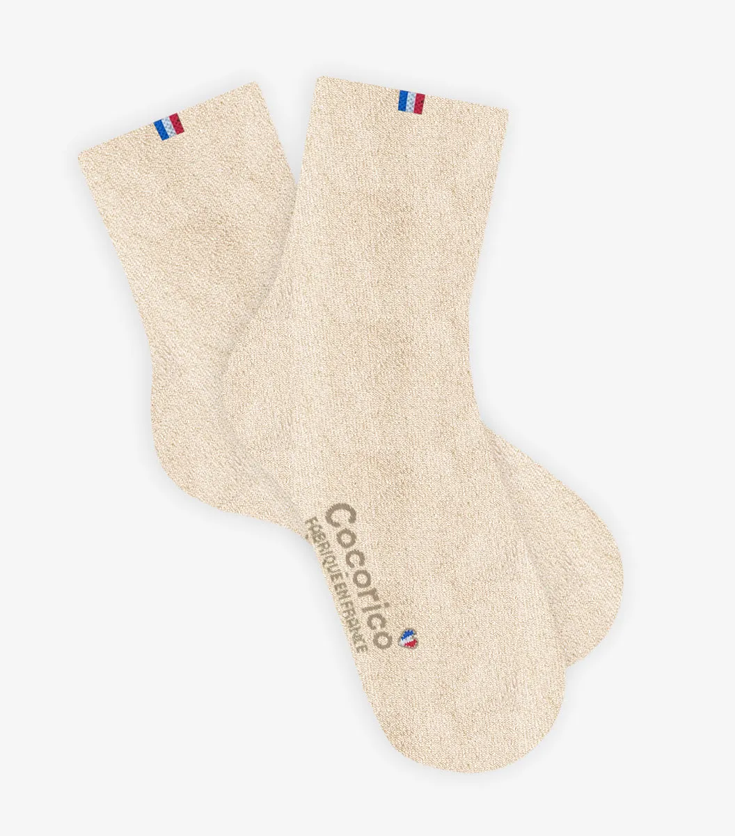 Cocorico Chaussettes femme paillettes or coton