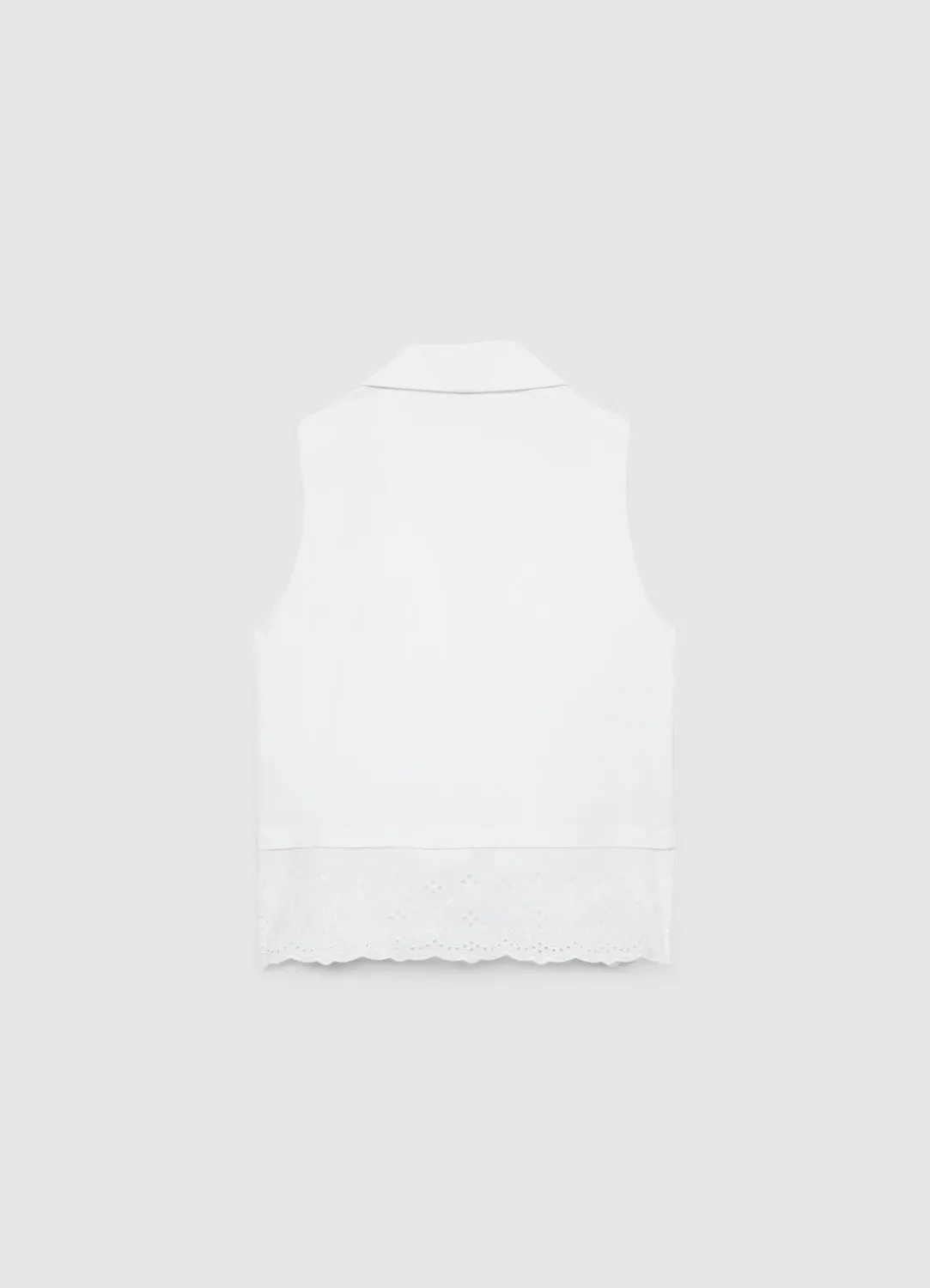 Calliope Gilet sangallo gilet sans manches femme volant brodé