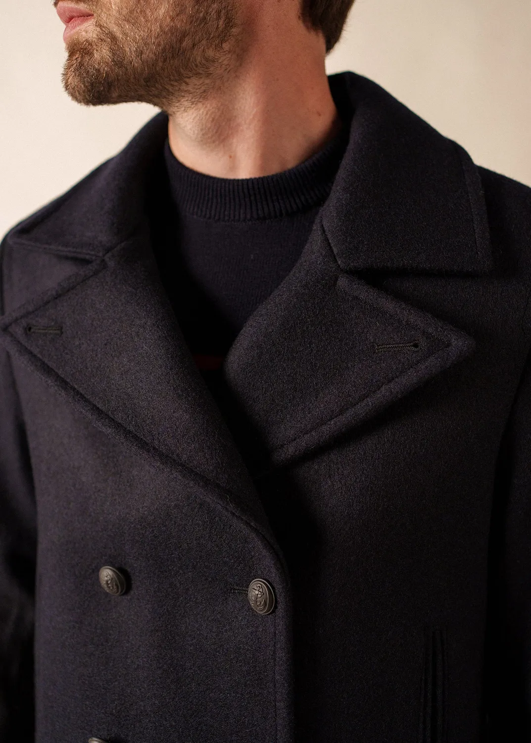 Saint James Galion caban navy drap de laine