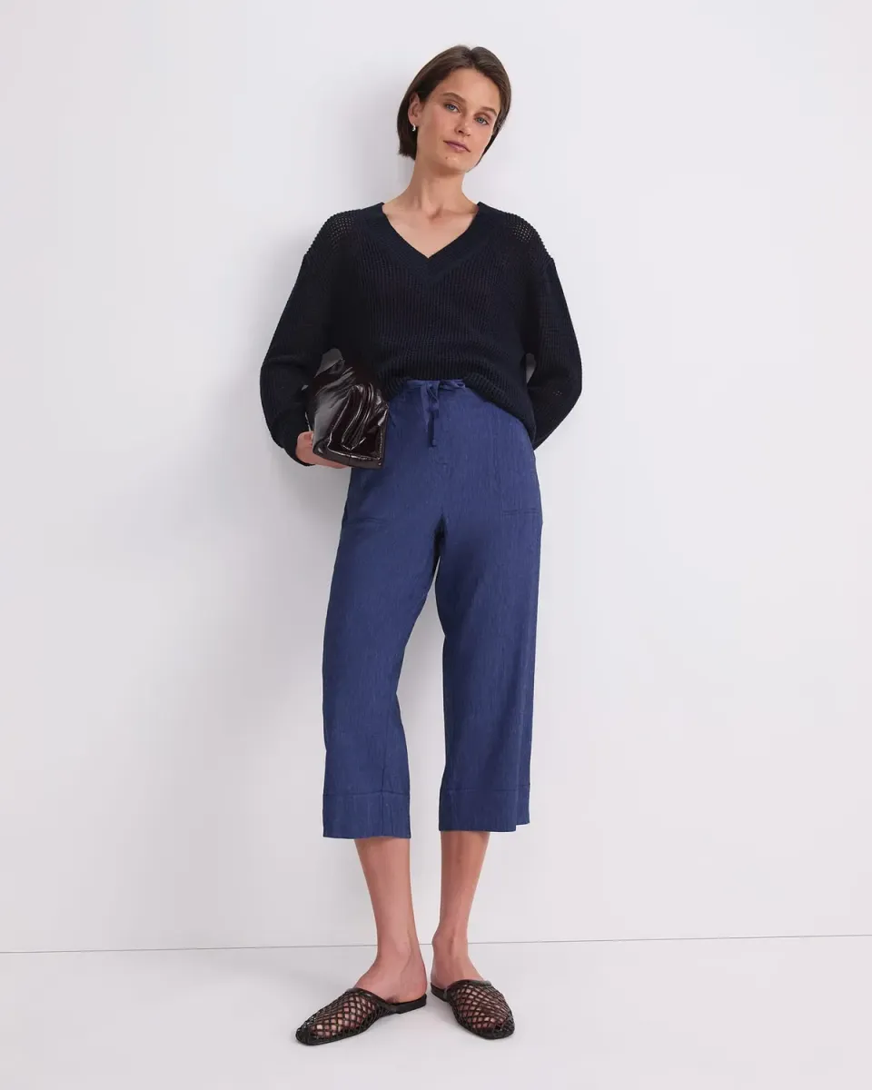 Sportscraft Rosa Crop pantalon lin cropped femme