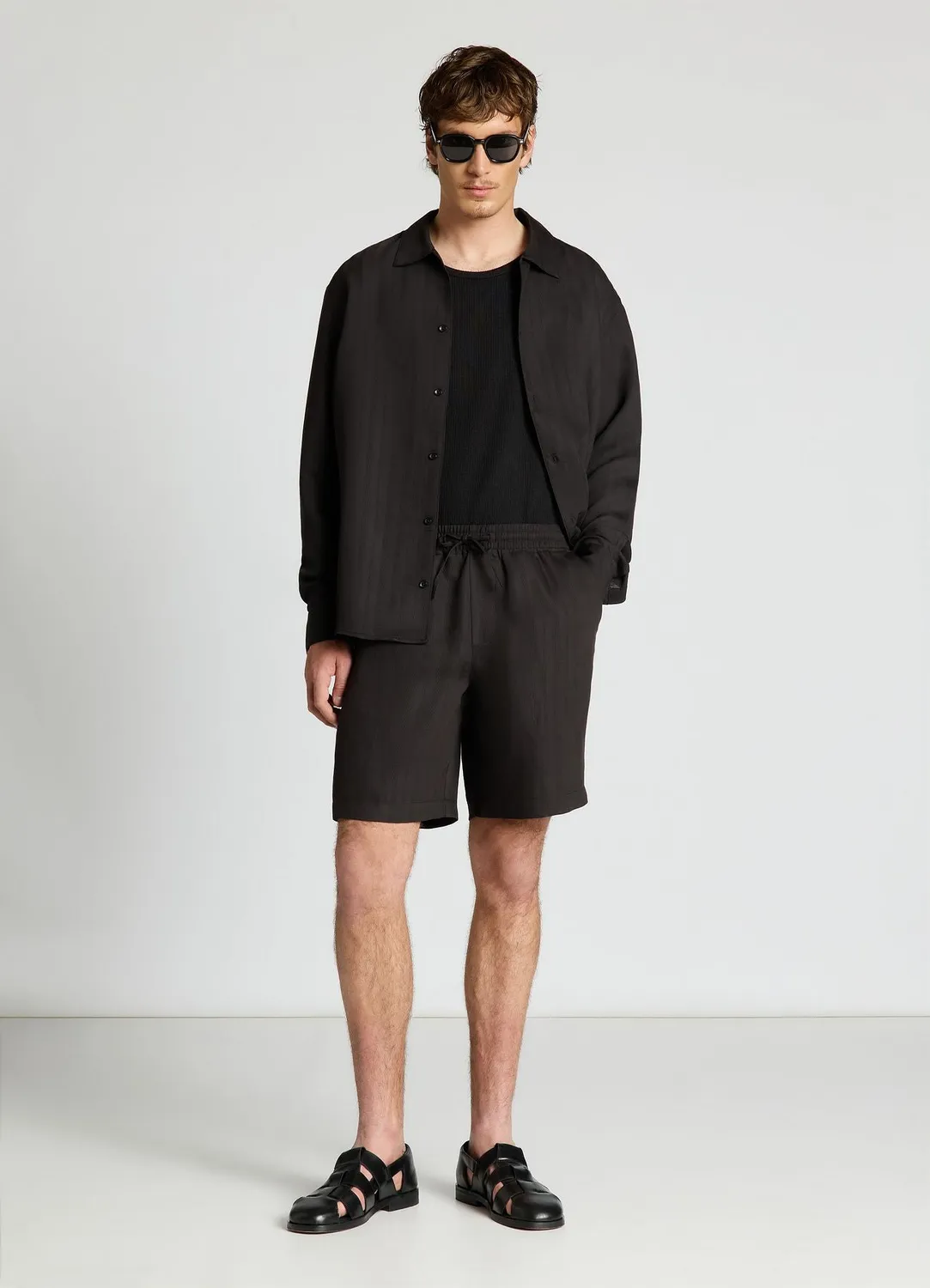 Calliope short jogger rayures jacquard homme coupe droite