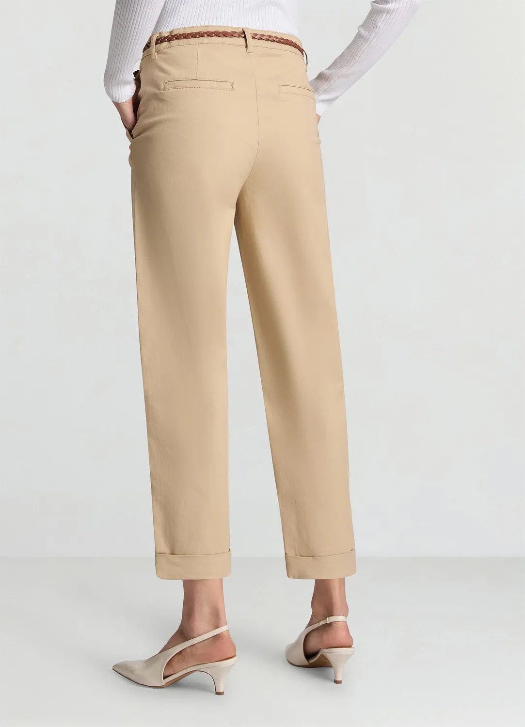 Calliope Chino à ceinture tressée pantalon femme