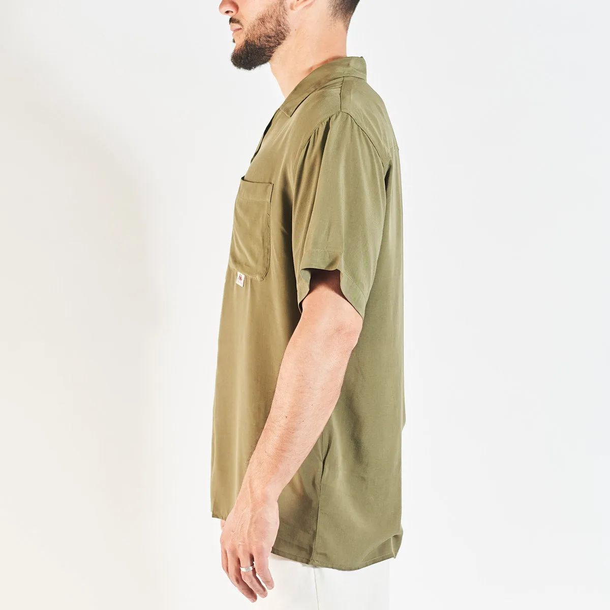 Robe di Kappa Kemal chemise verte coton manches courtes