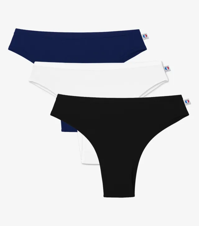 Cocorico Pack Tricolore tanga femme x3 coton