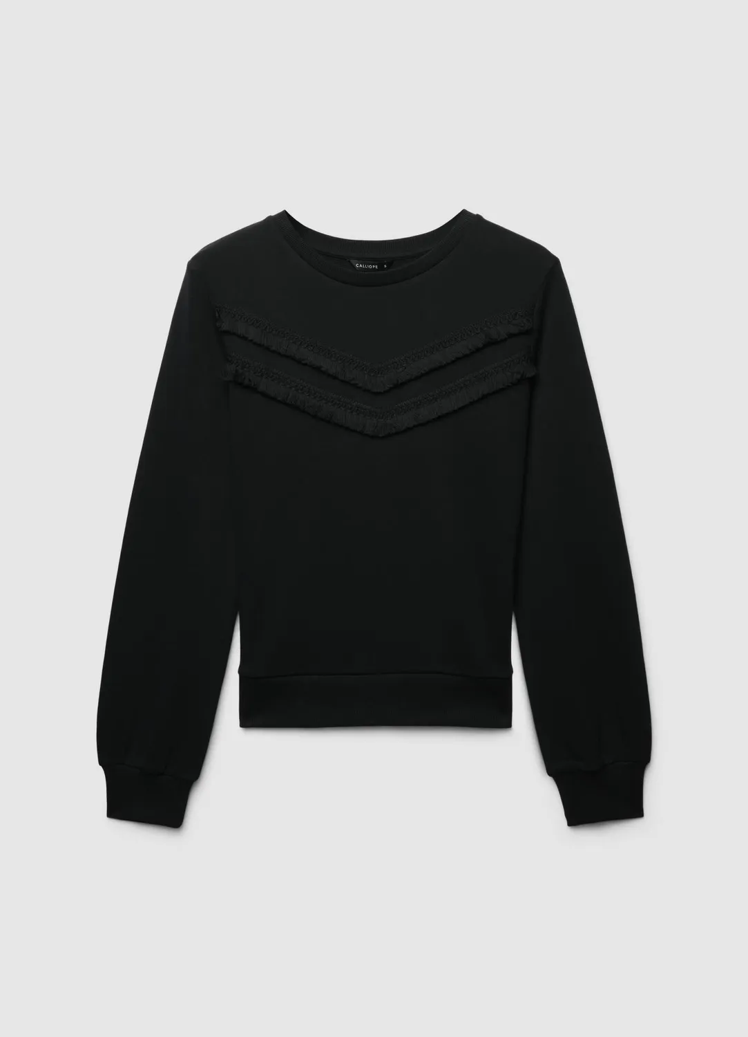 Calliope sweat femme col rond franges devant