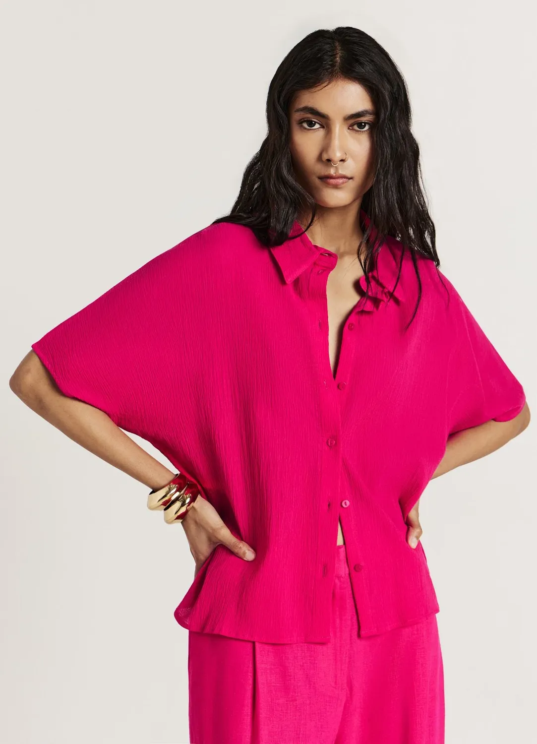 Calliope chemise femme coton manches courtes regular
