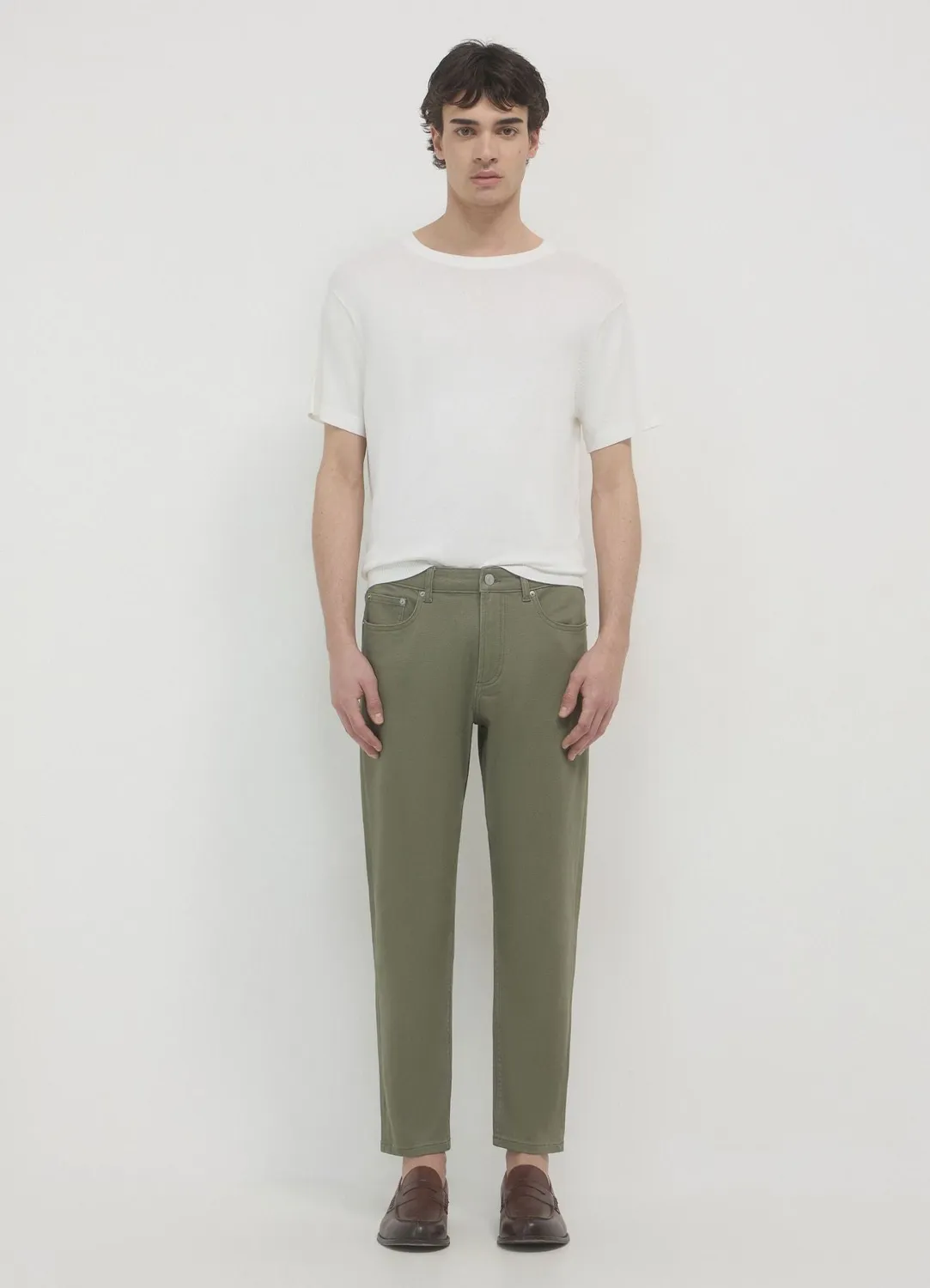 Calliope pantalon cropped homme coton uni