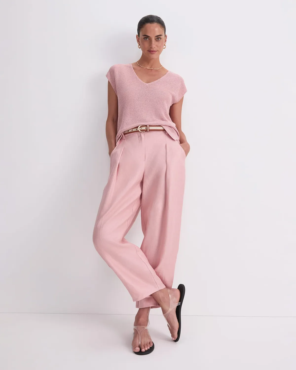 Sportscraft Luisa V-Neck top femme lin