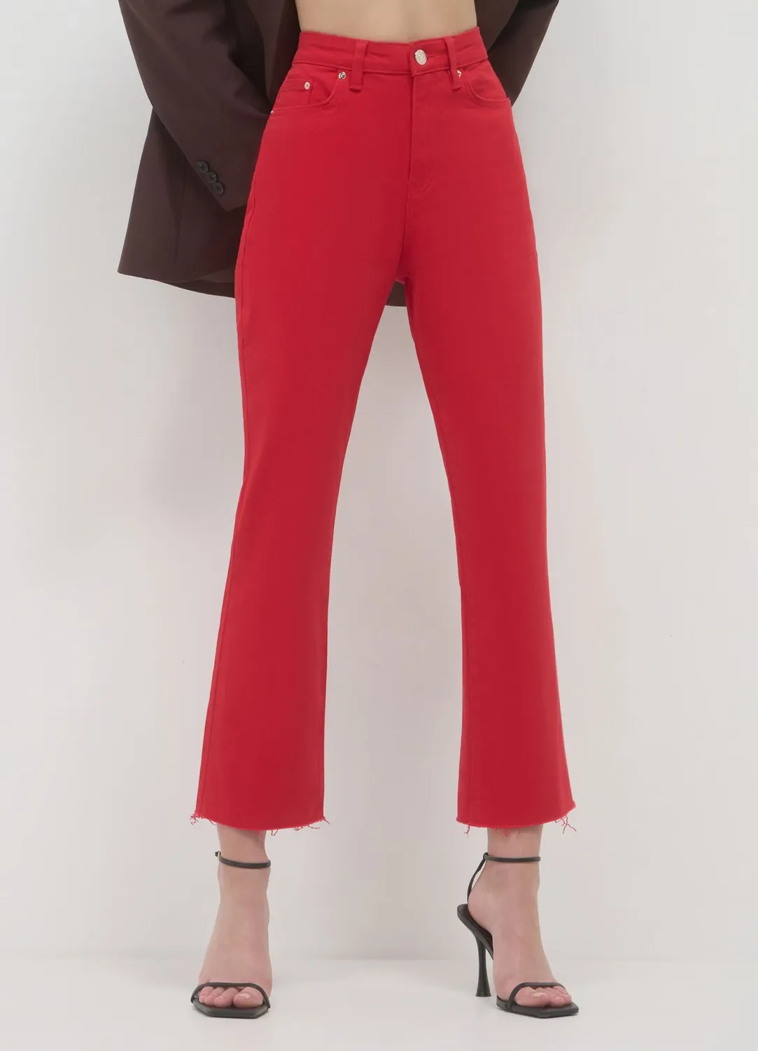 Calliope Pantalon cropped flare femme coton drill