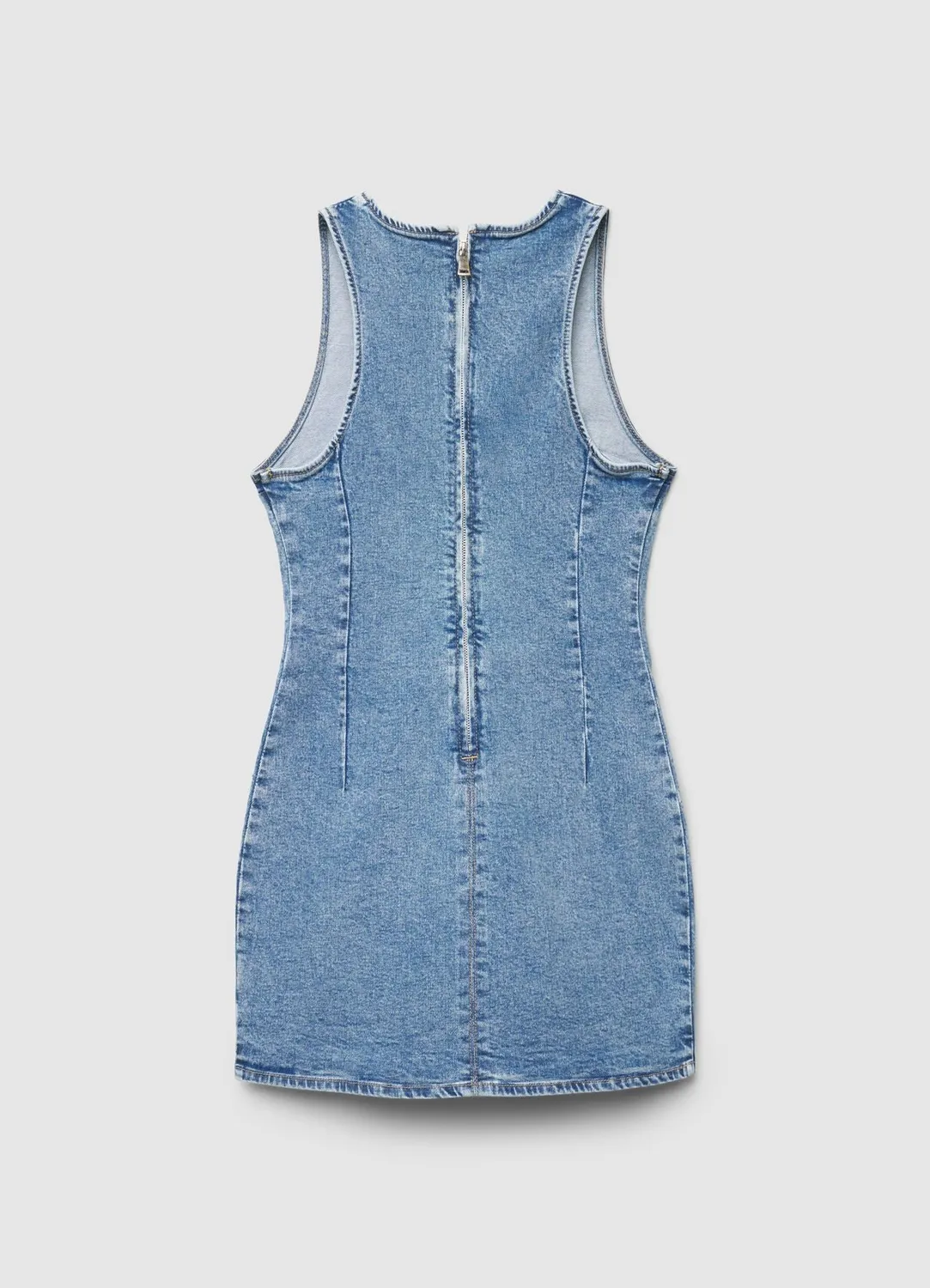 Calliope robe denim courte strass femme sans manches