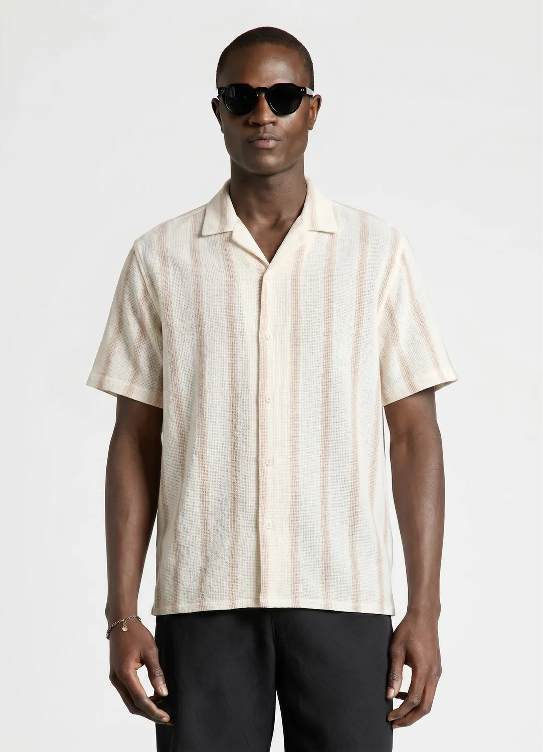 Calliope Rayures chemise homme manches courtes