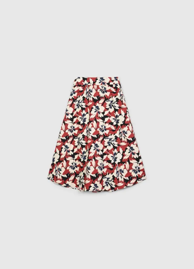 Calliope Jupe Longue Évasée Femme Coton À Motifs