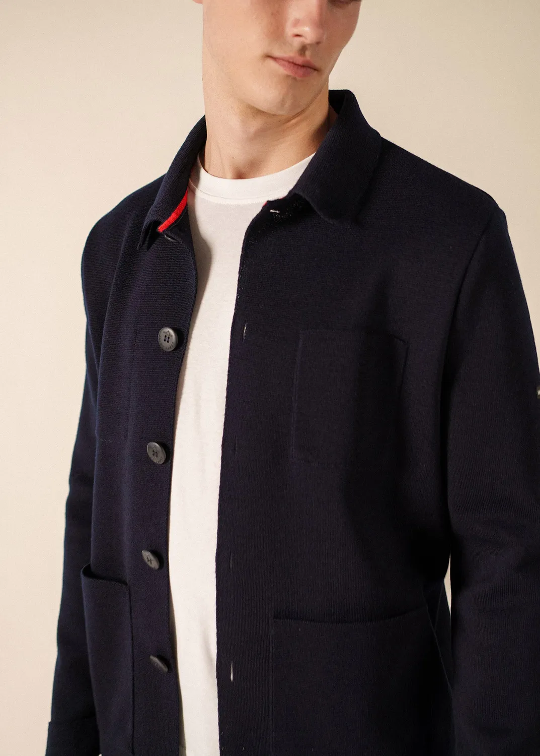 Saint James Cork veste marine 100% laine