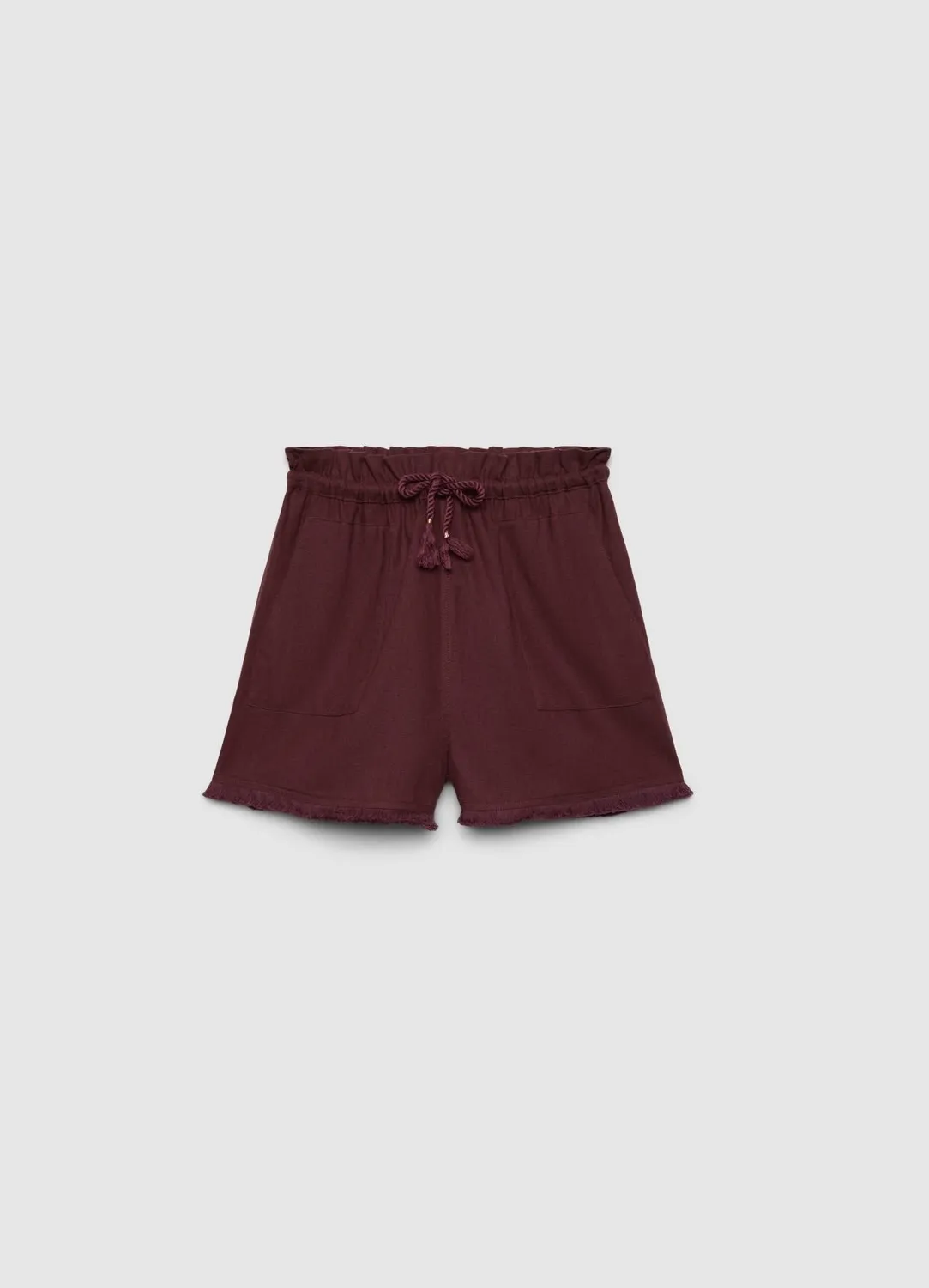 Calliope lin short femme taille haute franges