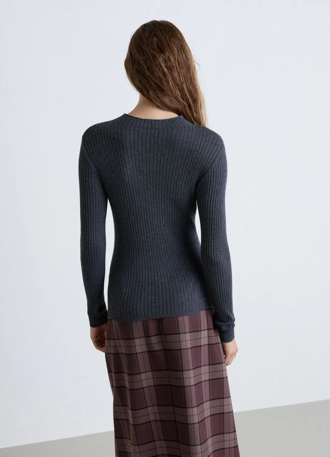 Calliope t-shirt femme côtelé col montant