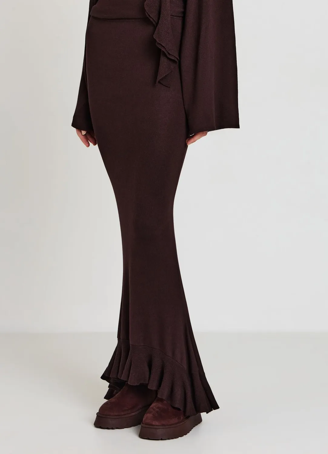 Calliope jupe midi femme à volant taille élastique