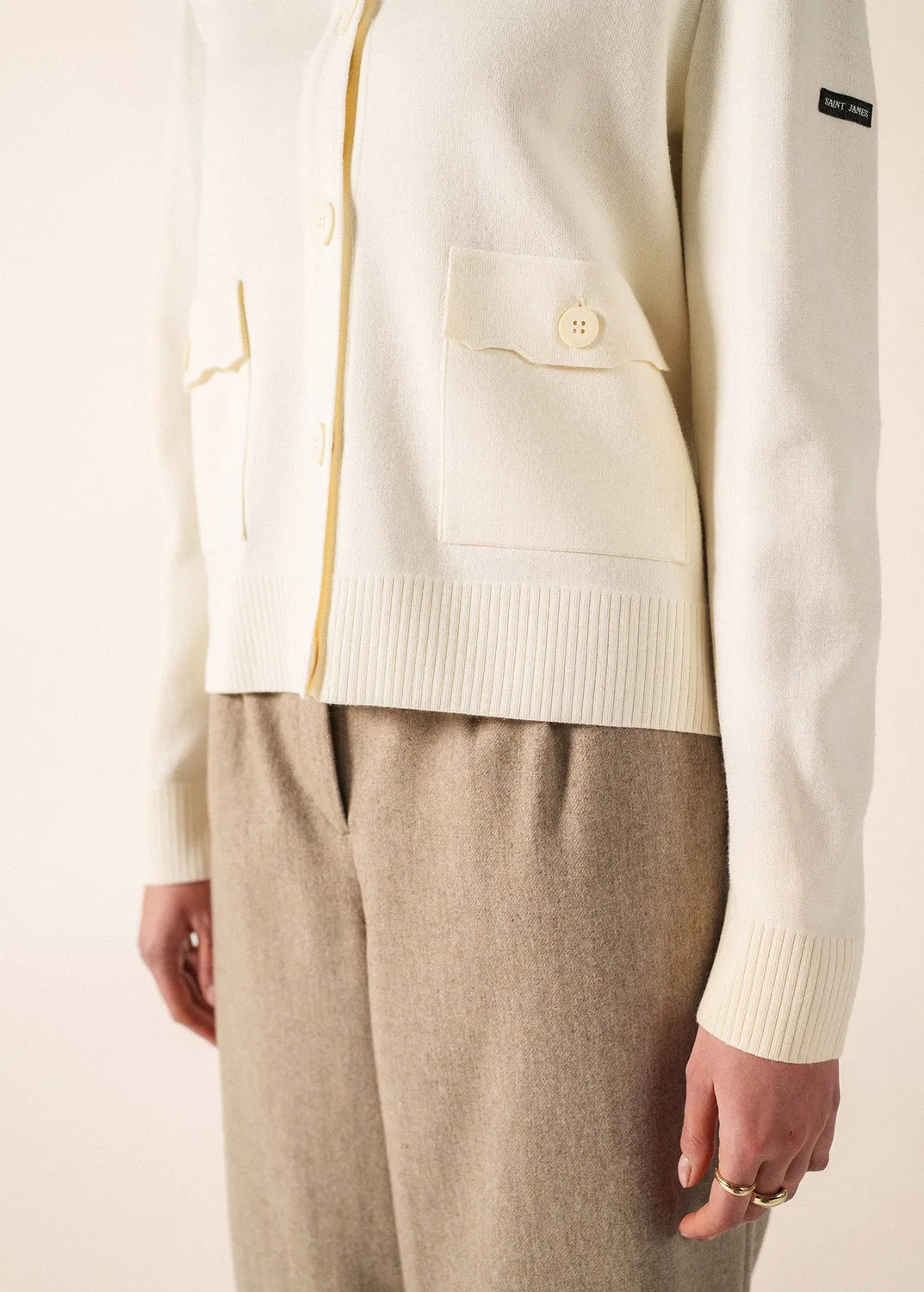 Saint James Isley gilet écume/beige 100% laine