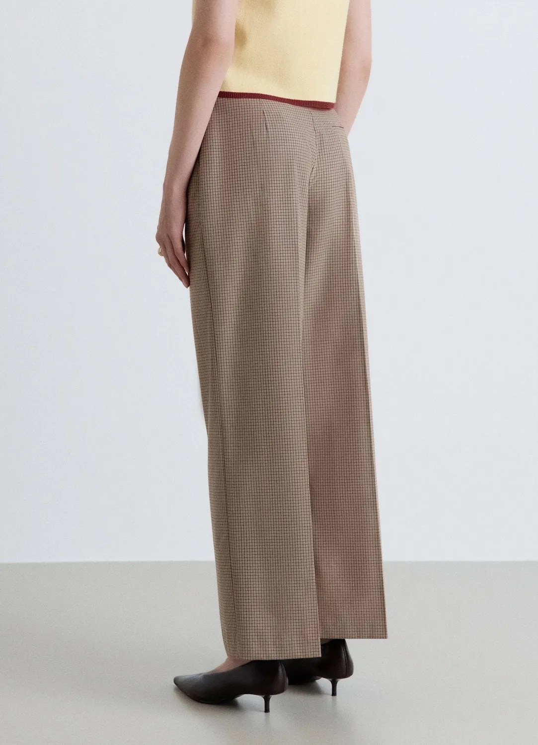 Calliope pantalon à carreaux jambe large femme