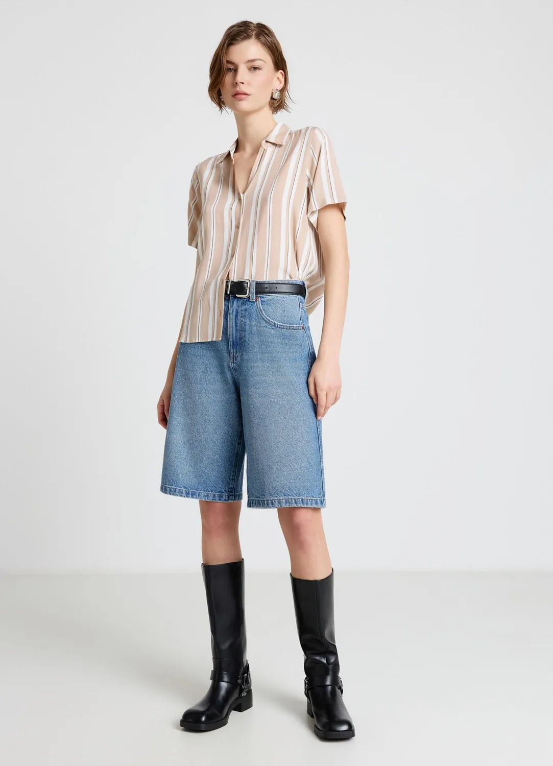 Calliope chemise rayée manches courtes femme