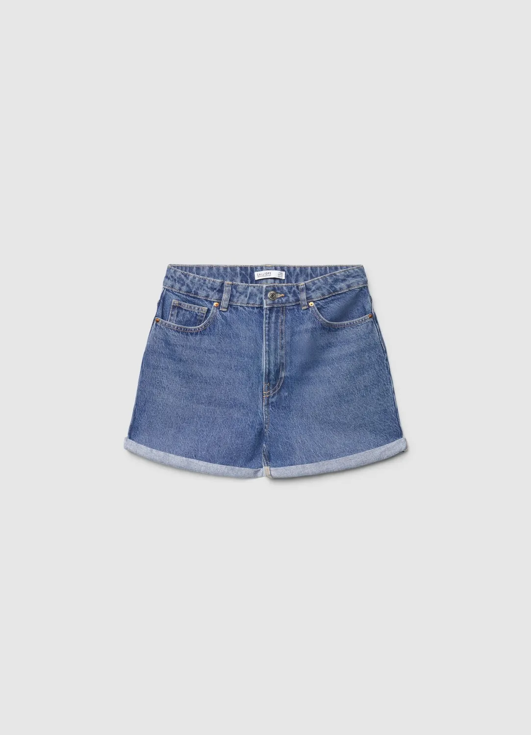 Calliope short mom jean femme denim revers