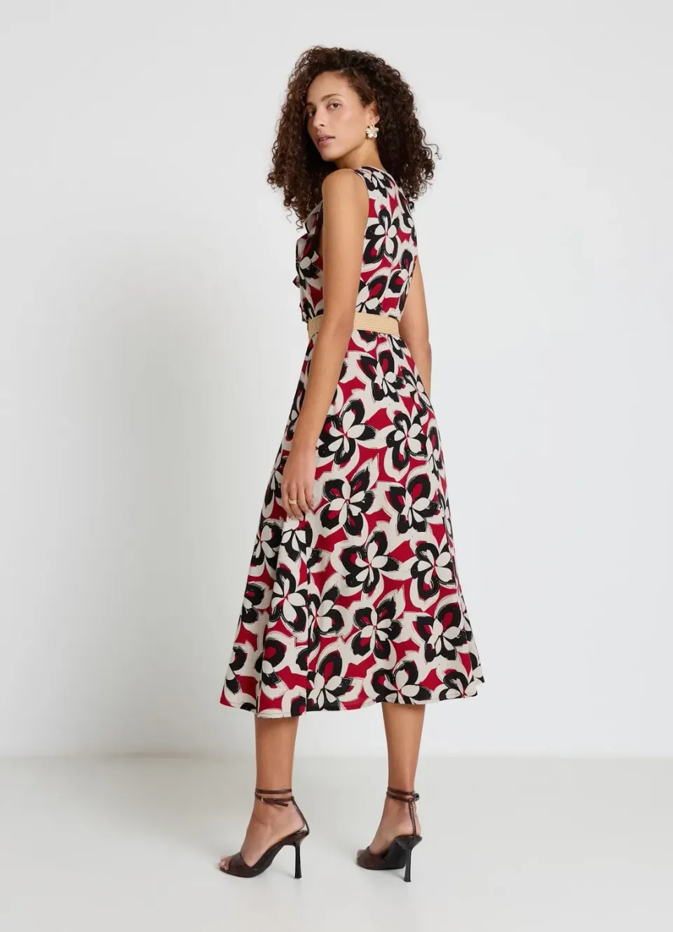 Calliope robe chemisier fleurie femme volants ceinture