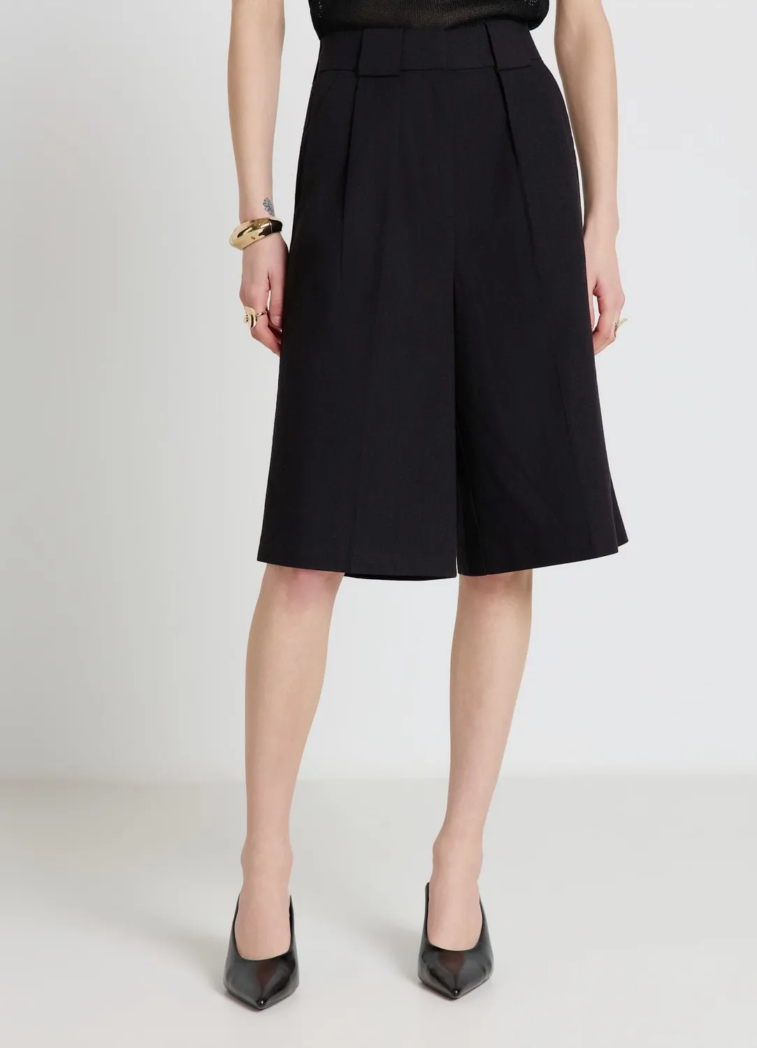 Calliope Shorts bermuda femme taille haute à plis