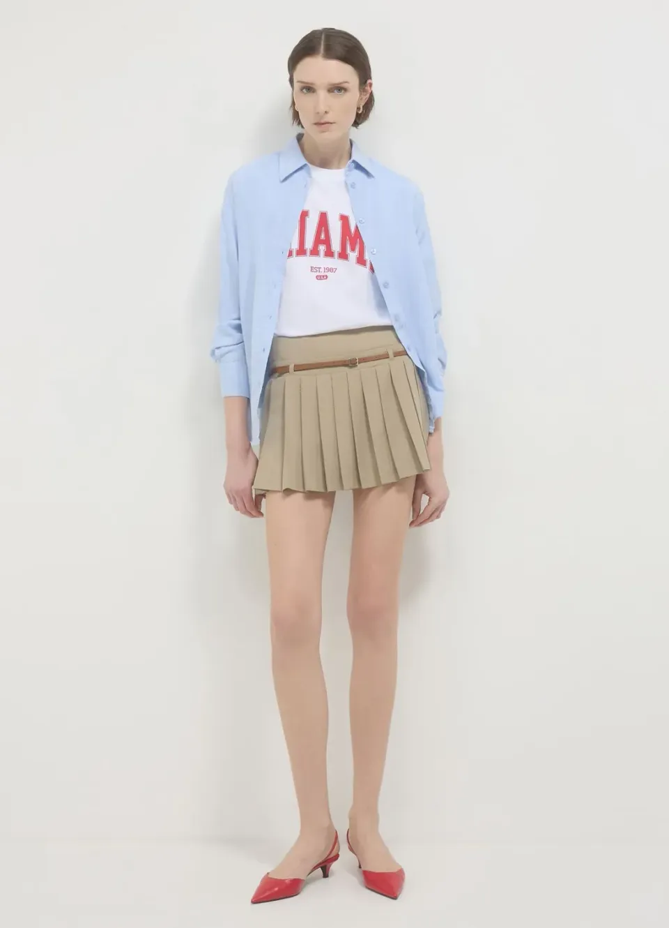 Calliope Gonna pantalone plissé jupe-culotte plissée ceinture