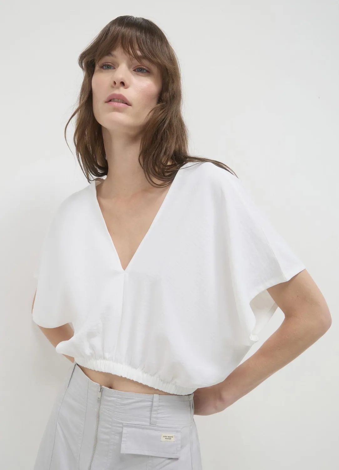 Calliope Blusa V blouse femme manches courtes