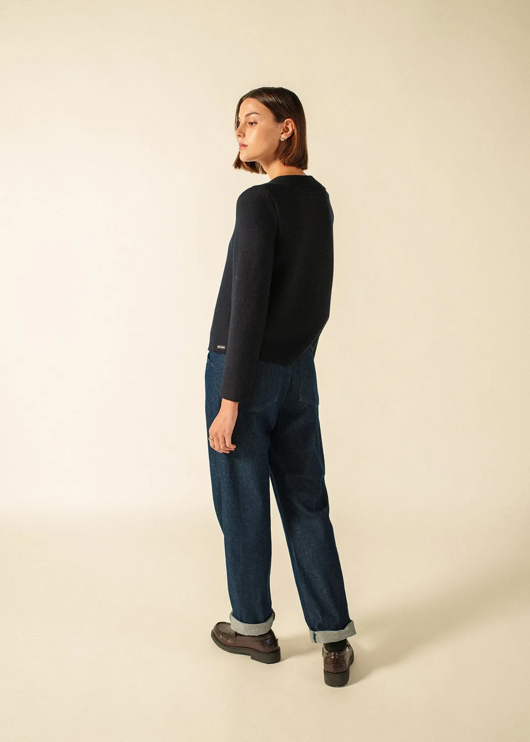 Saint James Adrets Réédit gilet navy 100% laine