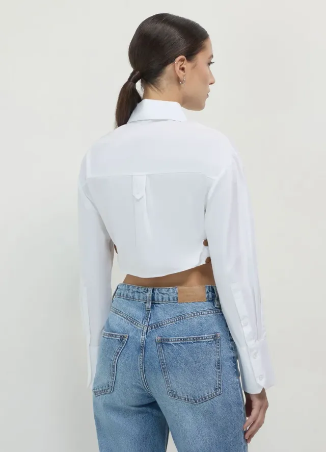 Calliope chemise crop boucles femme manches longues