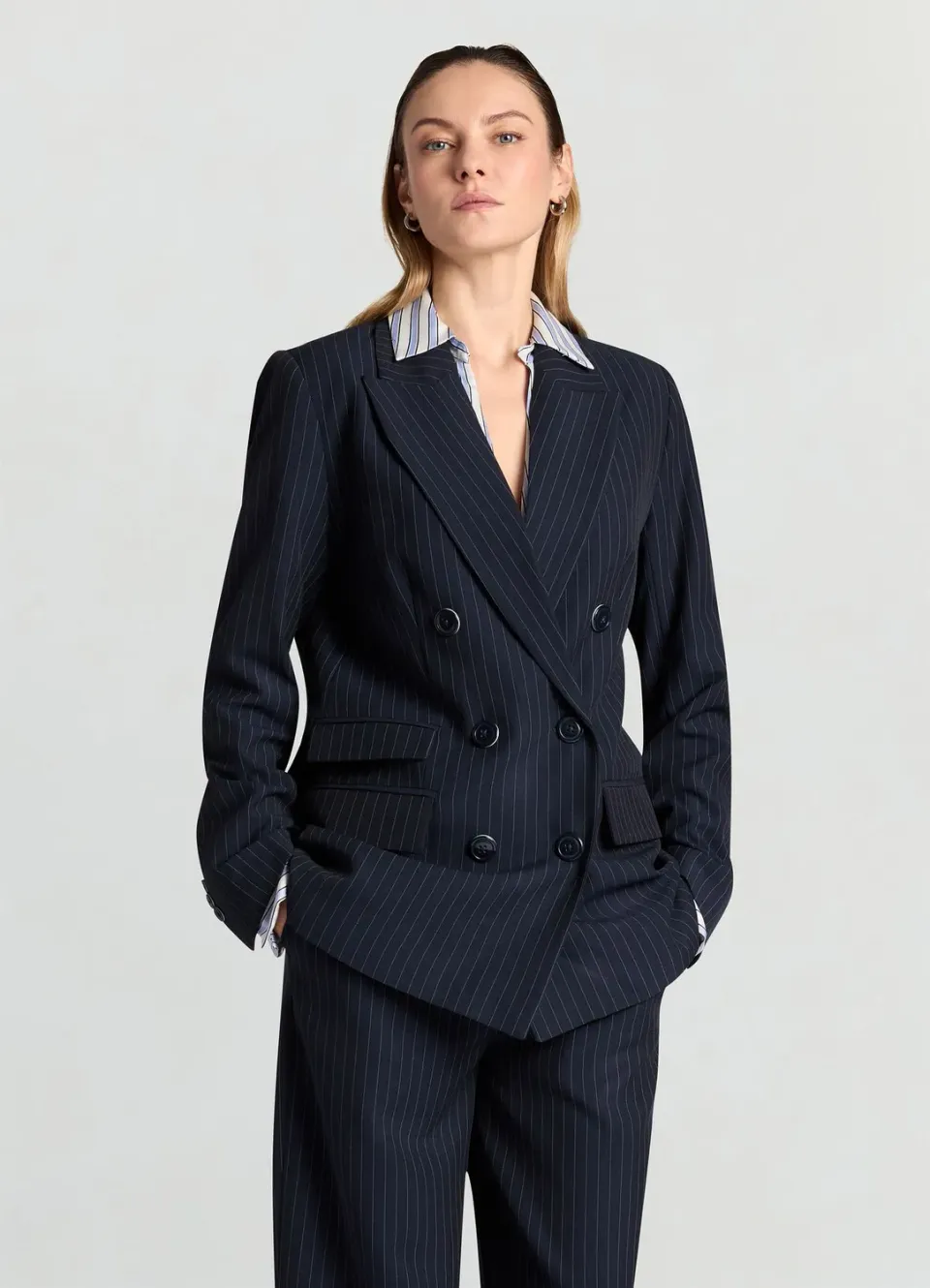 Calliope veste croisée rayée femme blazer bureau