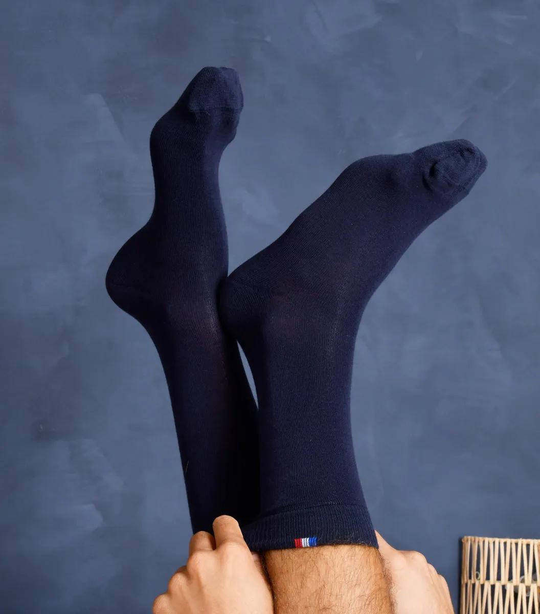 Cocorico Pack Intemporel chaussettes homme marine x3