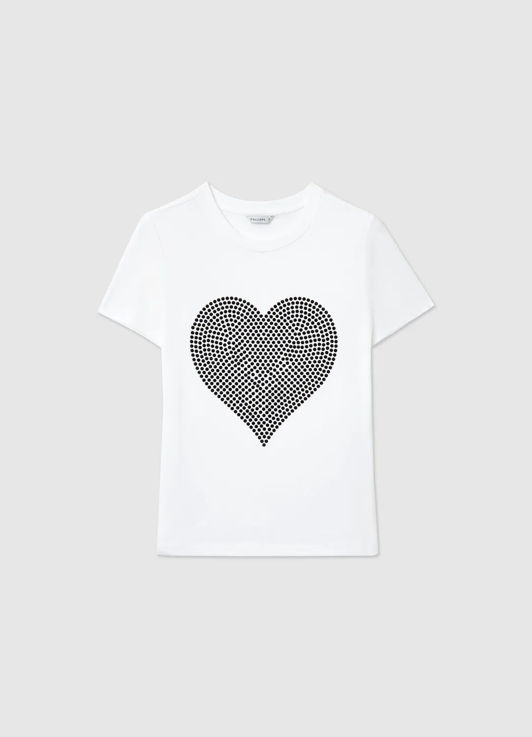 Calliope T-shirt coeur strass femme col rond