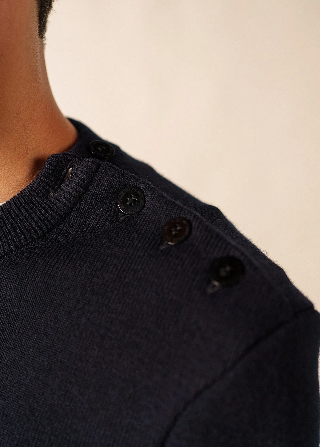 Saint James Binic pull marin navy médoc laine